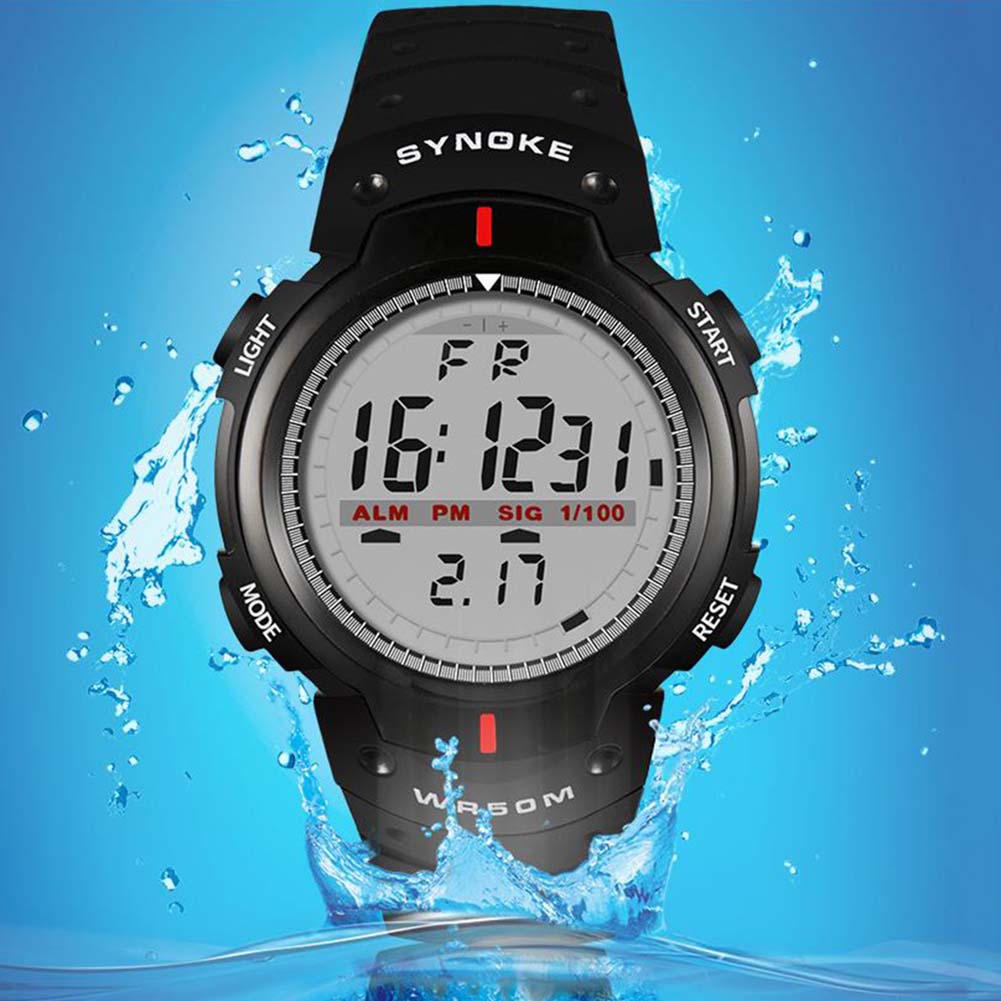 Reloj de pulsera Digital para hombre, cronógrafo luminoso con alarma y fecha, esfera grande, ideal para deportes al aire libre, a la moda