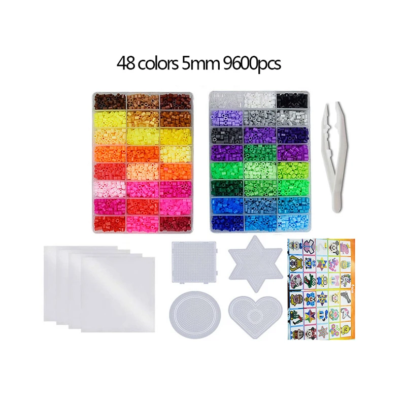 24/72 Màu Sắc Hộp Hama Hạt Đồ Chơi 2.6/5Mm Nhựa Xếp Hình Giáo Dục Trẻ Em 3D Ghép Hình Tự Làm Đồ Chơi Cầu Chì Hạt pegboard Tờ Ủi Giấy