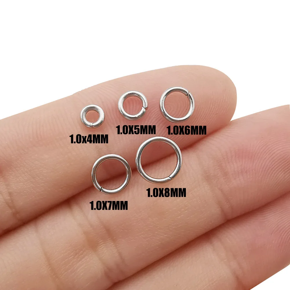 Bộ 100 Dây Thép Không Gỉ Nhảy Nhẫn Tách Vòng Kết Nối Cho Vòng Cổ Vòng Tay Phụ Kiện Trang Sức Làm