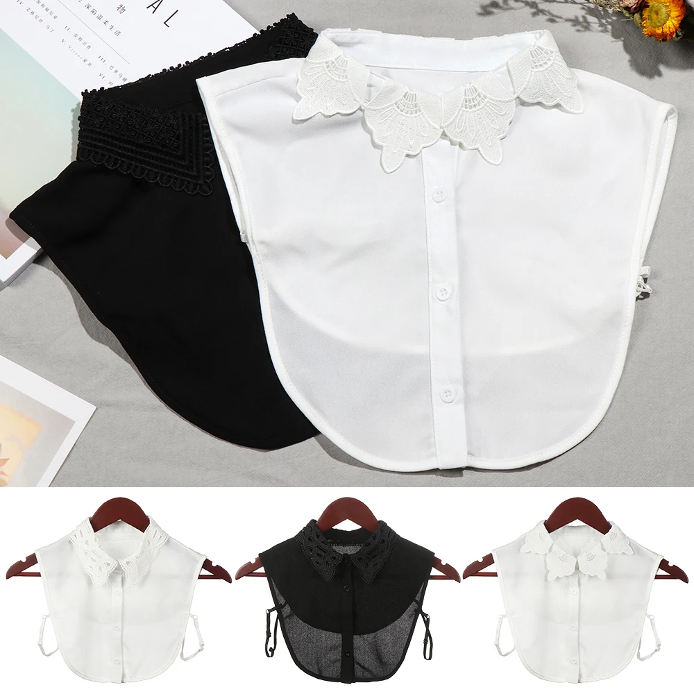 Cuello falso de encaje de algodón clásico para mujer, accesorios de ropa Vintage desmontables, solapa, blusa, Top, camisa, cuello falso, DropShip