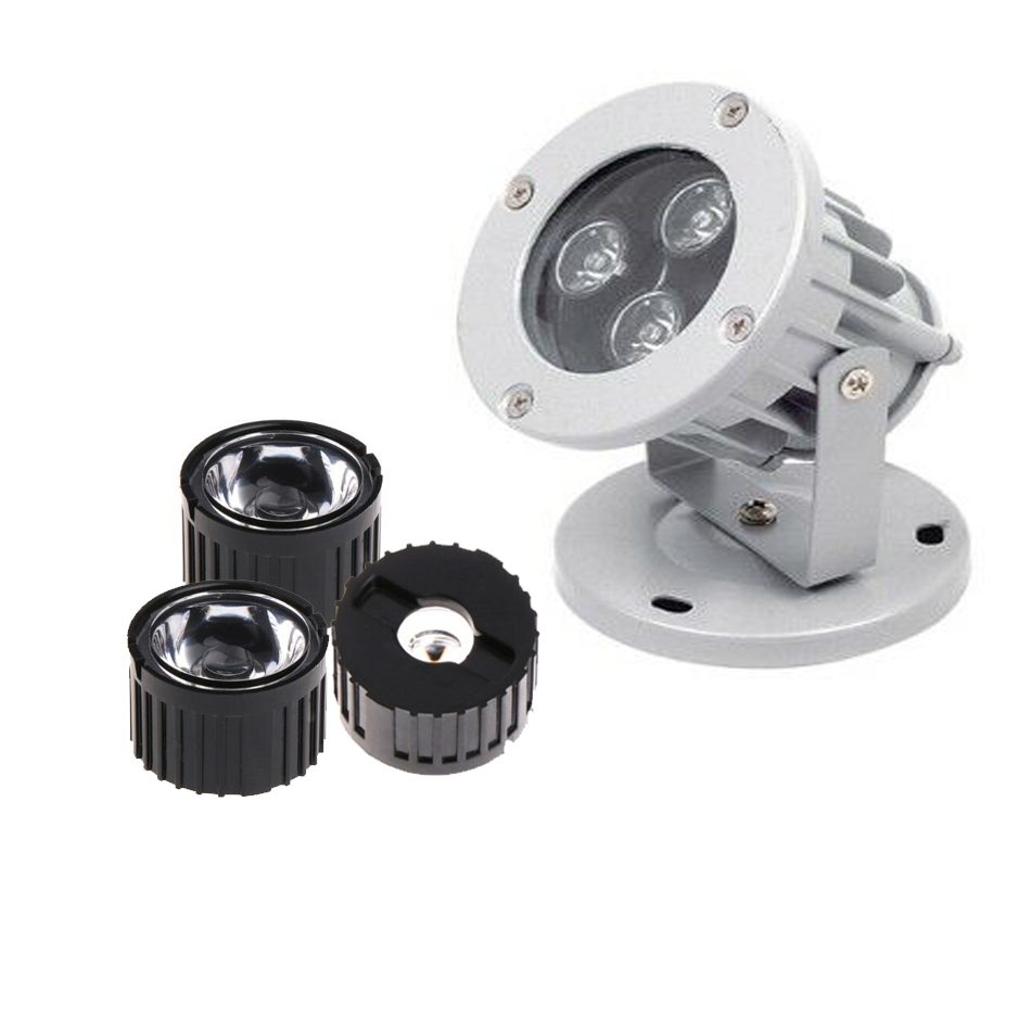 10pcs 5/8/15/25/30/45/60/90/120 grad LED Objektiv Mit Schwarz Halter Für 1W 3W 5W High Power LED Lampe licht