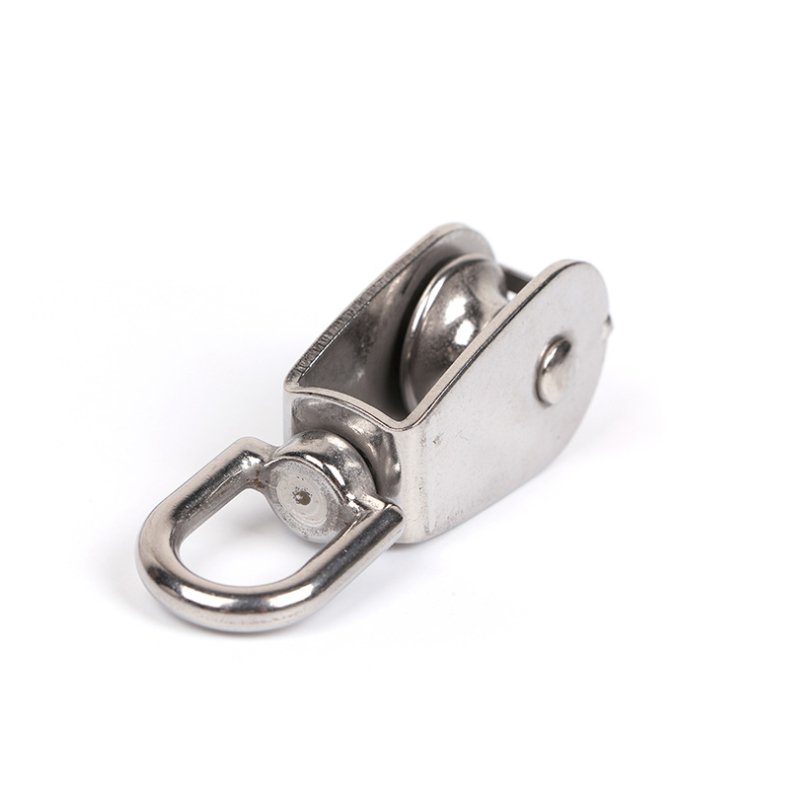Bloque de polea M15 M20, rueda de tracción de acero inoxidable, resistente, doble rueda única, bloque de cuerda de elevación giratoria