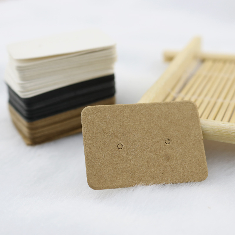 50pcs Earring Cards Packaging 2.5x3.5cm Ear Studs Display Card Cardboard Blank Kraft Paper Price Tag