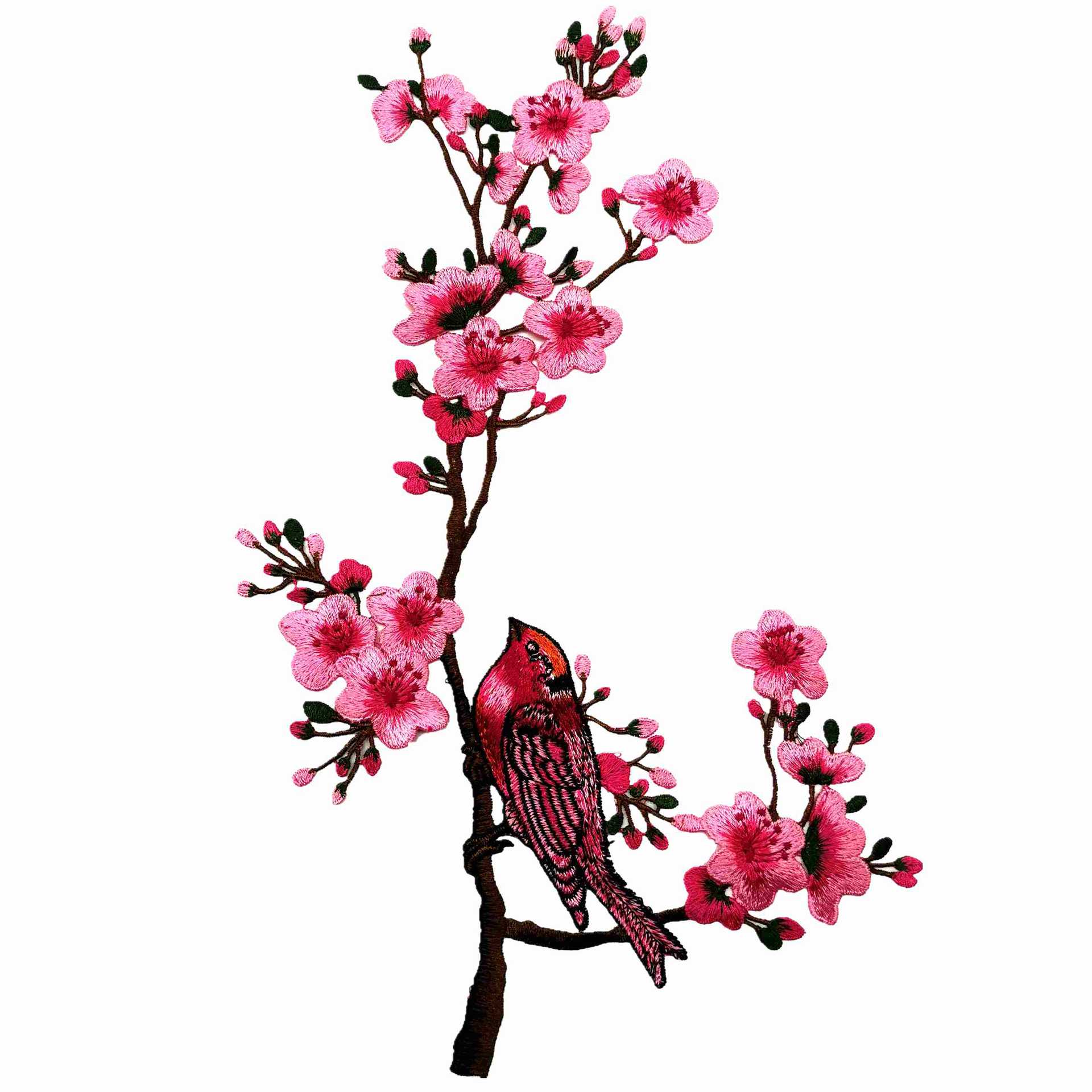 Dancing bird plum blossom น้ําที่ละลายน้ําได้เย็บปักถักร้อยดอกไม้ดอกไม้ที่ละลายน้ําได้สติกเกอร์ผ้าเย็บอุปกรณ์เสริม cheongsa