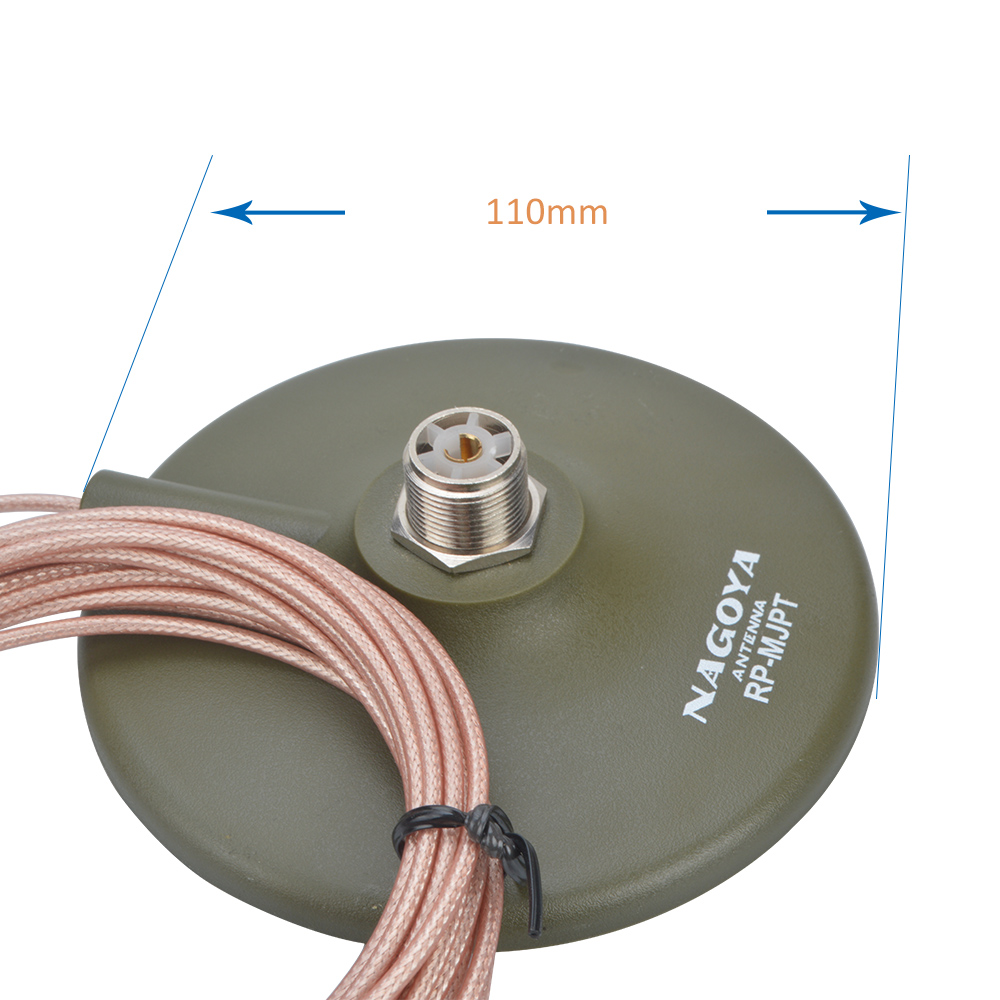 Soporte magnético para antena móvil con conector RG316 PL259 de 5m, fuerte soporte magnético Nagoya, tamaño de base de 110mm con enchufe SO239 RB-MJPT