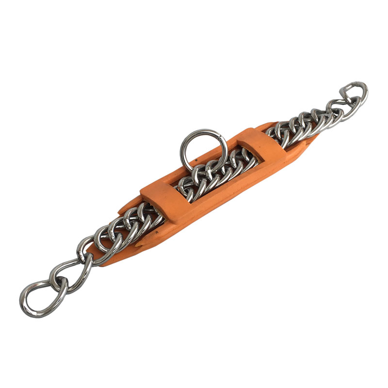 Corrente de meio-fio de elo duplo de corrente de aço inoxidável para animais de estimação 23cm de bits de cavalo