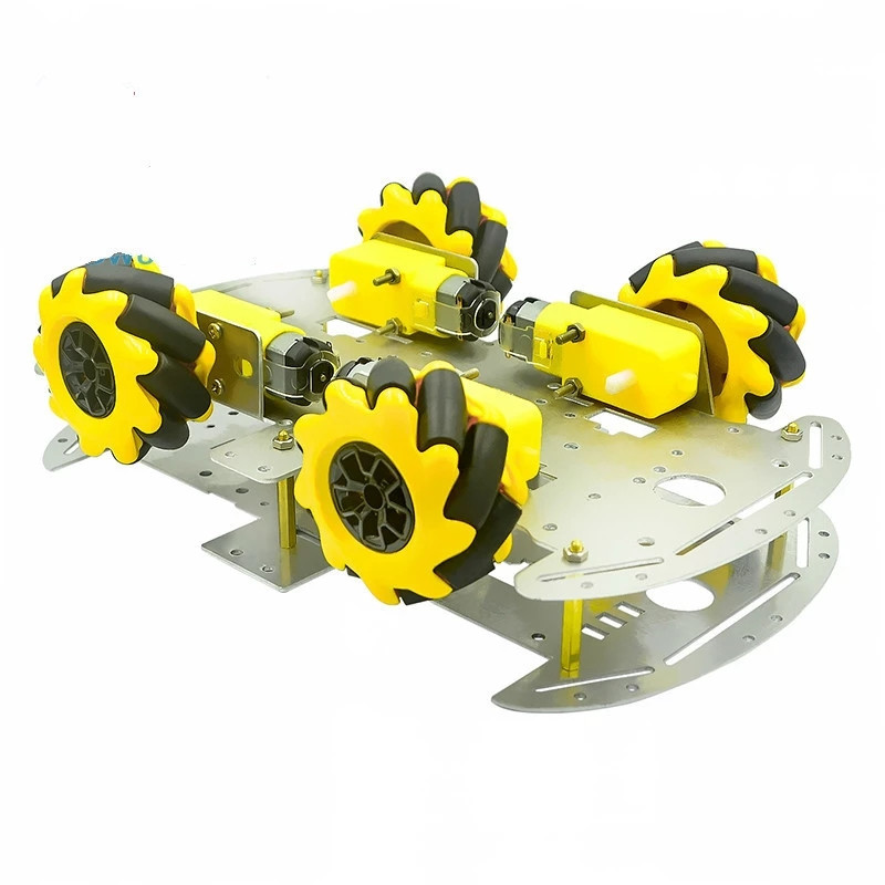 4WD DIY ultrasónico inteligente evitación de obstáculos Kit de coche inteligente rueda Mecanum chasis de carro de aleación de aluminio para Arduino