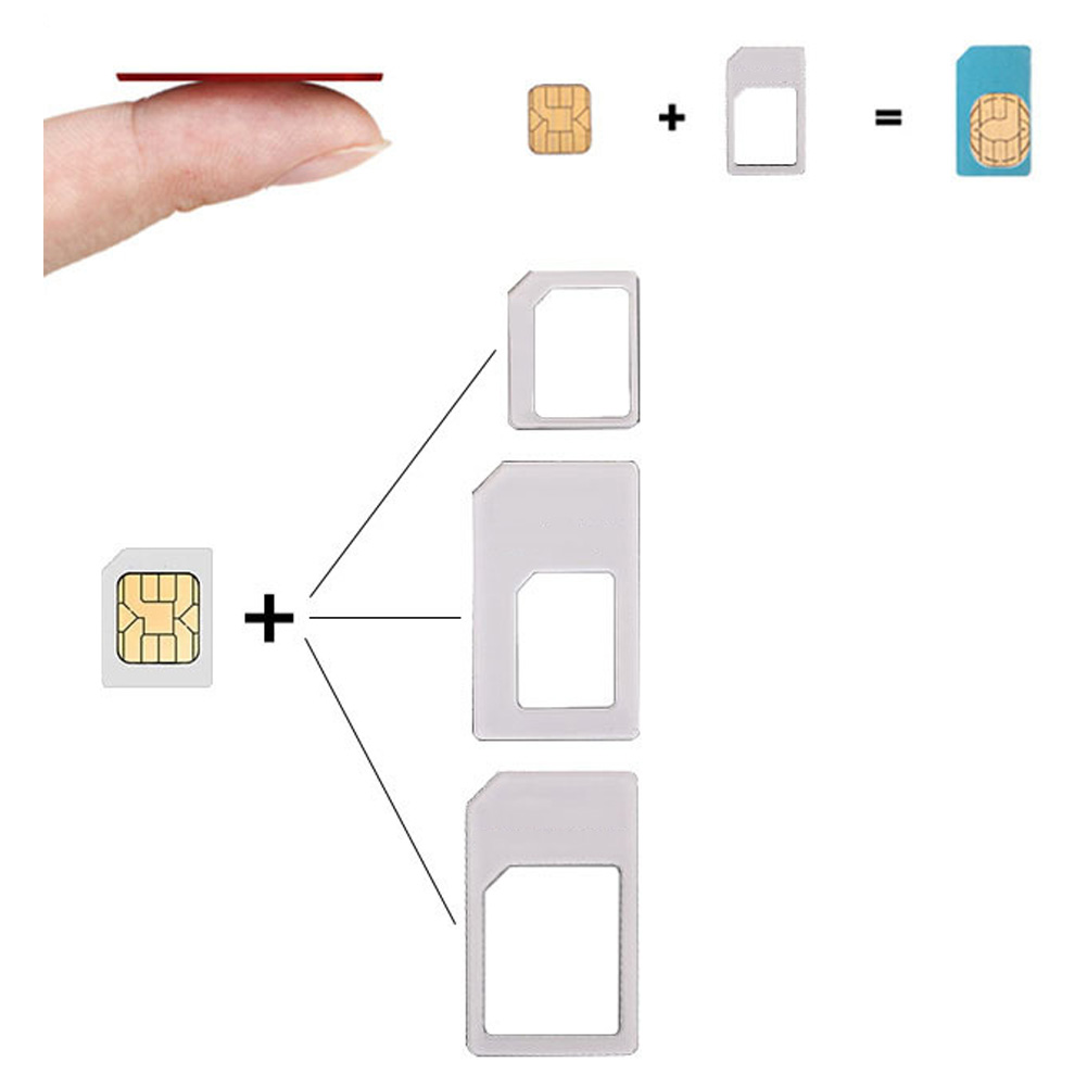 4 Stück Universal Handy SIM zu Micro/Standard Kartenadapter Konverter 2020