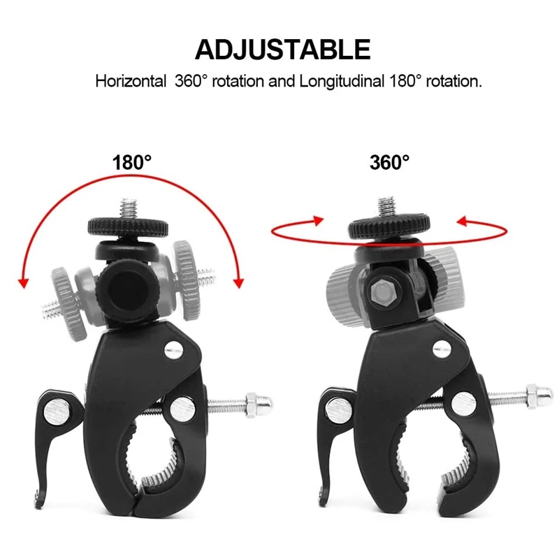 Bicycle Camera Mount Bike Motorcycle Handlebar Handle Bar Tripod Clip Adapter Action Camera Part For Gopro Hero 11 10 9 8 7