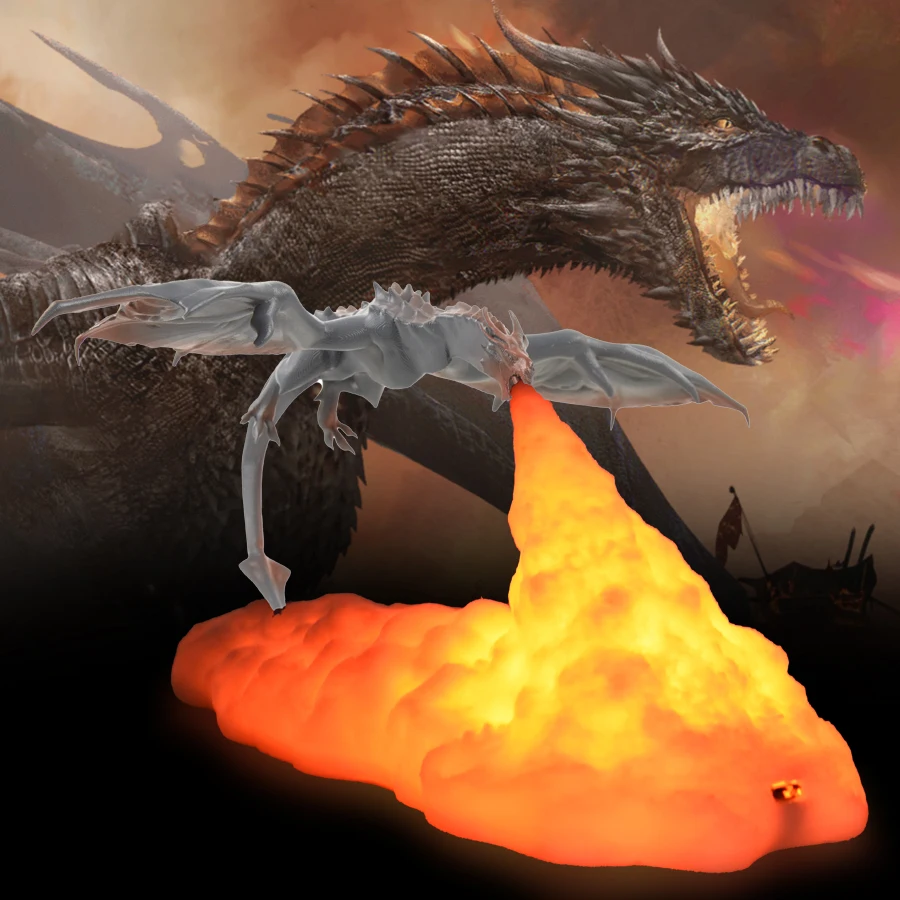 3D ภาพตกแต่งห้อง LED Fire Dragon มังกรน้ำแข็งโคมไฟเดสก์ท็อปชาร์จโคมไฟของขวัญที่ดีที่สุดสำหรับครอบครัวเด็กการตกแต่งบ้าน