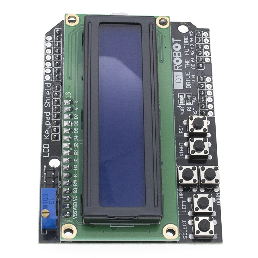 Escudo de teclado LCD LCD1602 Pantalla de módulo LCD 1602 Pantalla azul