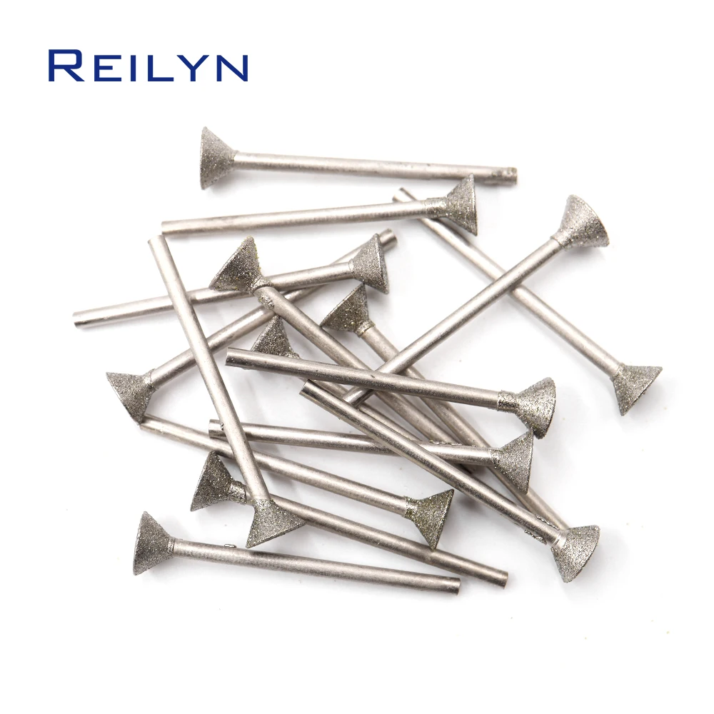 C3-type Fine Grain Emergy Diamond Grinding Burr Teeth Grinding Bits Grinding Abrasive Head for Die Grinder/Dremel/Rotary Tools