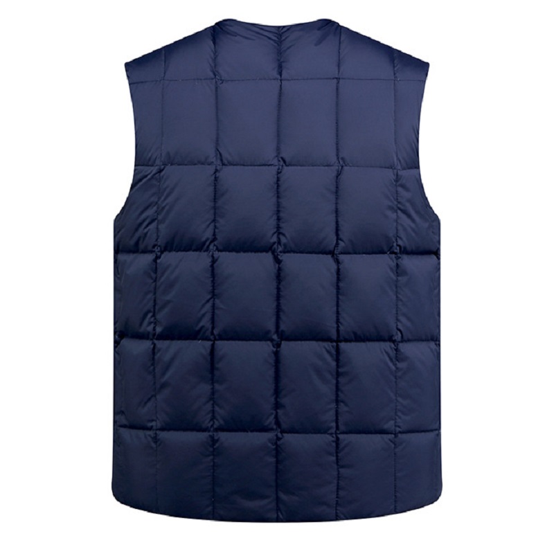 Weiße Ente Daunenjacke Weste Herren 2024, Winter, warm, ärmellos, V-Ausschnitt, Knopfleiste, leichte Weste, modisch, lässig, männliche Weste