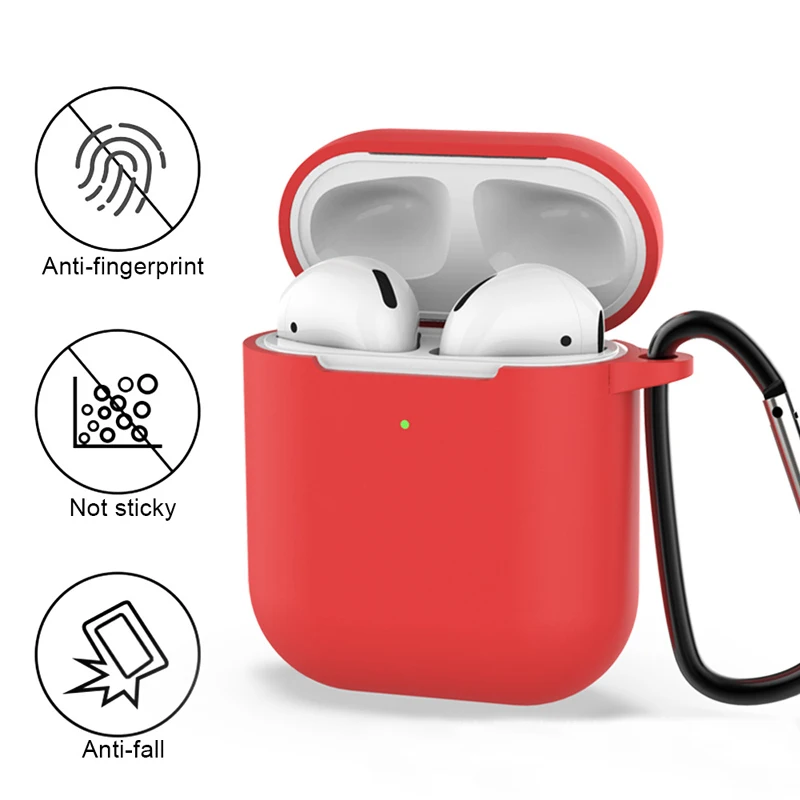 Funda para Apple Airpods funda protectora de silicona para auriculares Bluetooth para Apple Airpods funda 1 y 2 funda a prueba de golpes