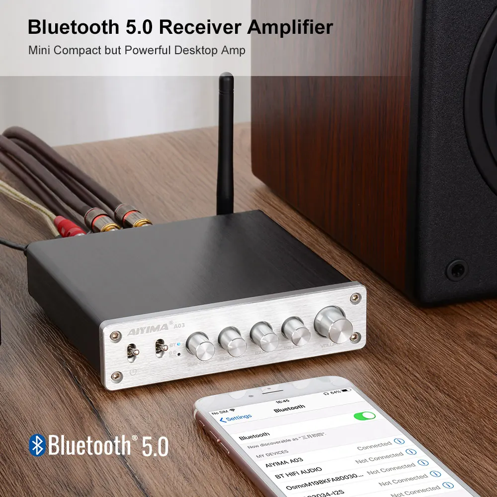 AIYIMA TPA3116 Subwoofer Bluetooth Verstärker HiFi TPA3116D2 2,1 Digital Audio Power Verstärker 50Wx2 + 100W Sound Amplificador A03