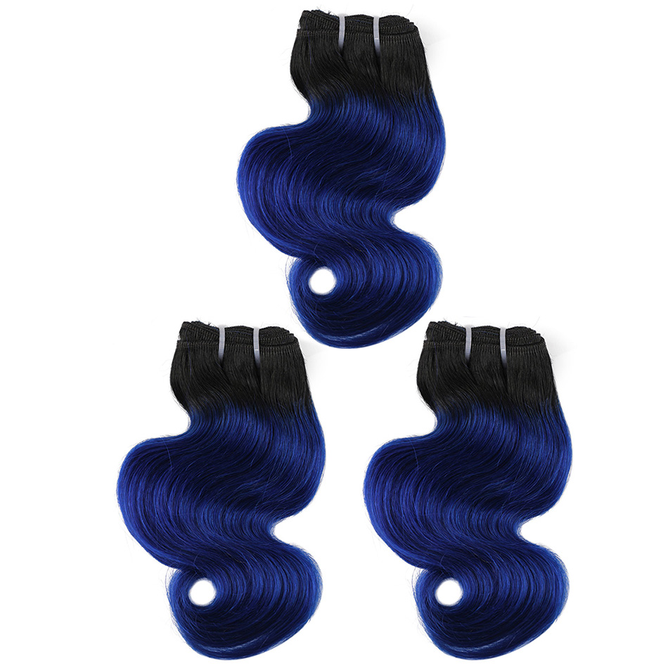 Extensiones de pelo ondulado brasileño Real Beauty, 50g, Rubio, rojo, azul, extensión de cabello humano, estilo Bob corto, mechones Remy