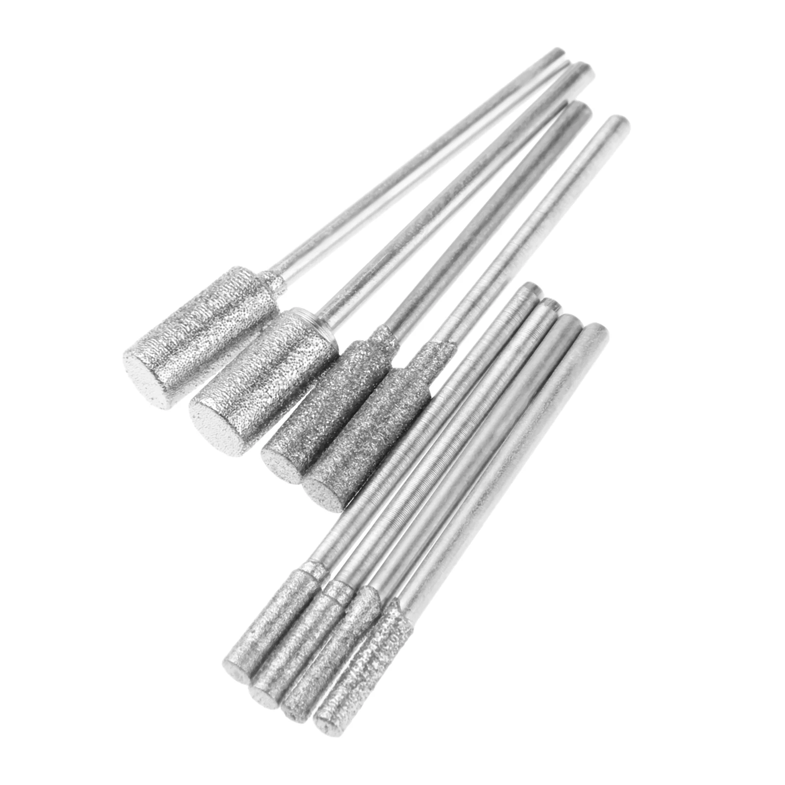 8Pcs Diamant Schneiden Schleifen Kopf Montiert Punkte Bit 2,35mm Schaft Jade Stein Carving Polieren für Dremel Dreh Werkzeug