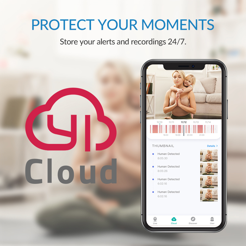YI Pro Home Wifi Cámaras de vigilancia 2K IP CCTV Monitor de seguridad inteligente para protección de mascotas bebés