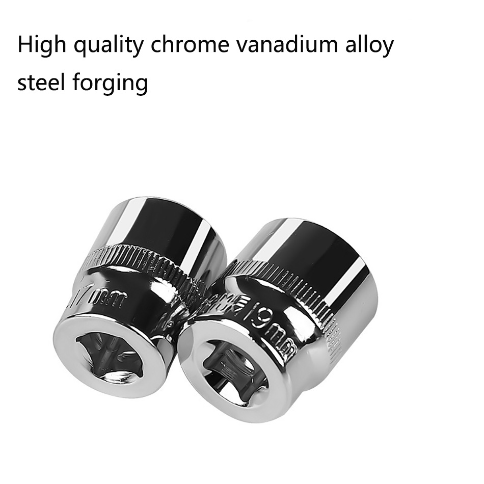 3/8 Inch7-22mm 6 Góc Tay Chuyển Đổi Tóc Lục Giác Sâu Ổ Cắm Cờ Lê Đầu Tay Cho Ratchet Cờ Lê Tự Động Sửa Chữa Dụng Cụ Cầm Tay