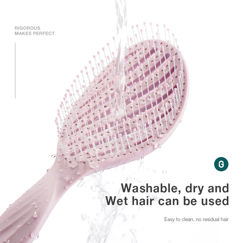 MR.สีเขียว Hollow OUT แปรงผมนวดหนังศีรษะหวีผมจัดแต่งทรงผม Detangler Fast Blow Drying Detangling เครื่องมือเปียกแห้ง CURLY ผม