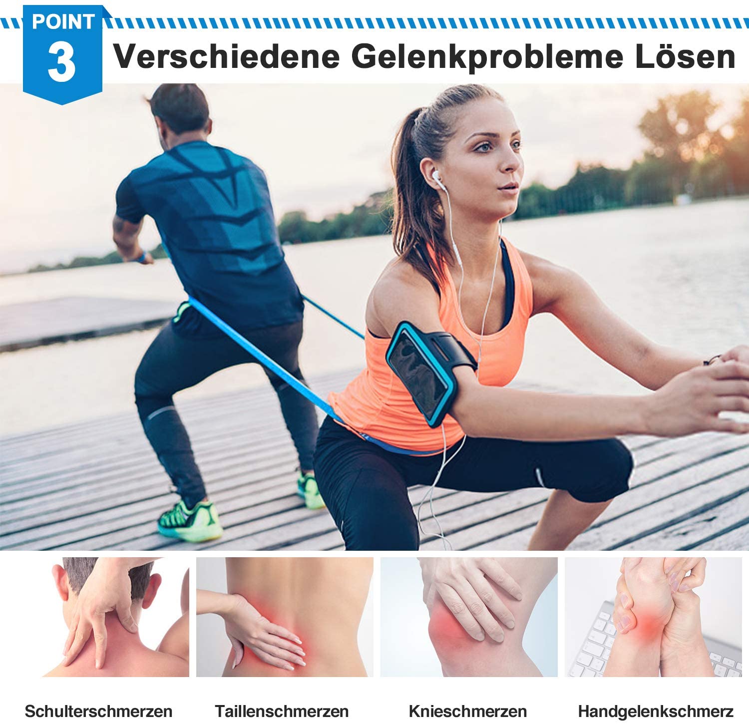 Elastische Fitnessbänder, 3 Stück, Widerstandsbänder, elastische Fitnessbänder, Yoga, Pilates, Crossfit, Dehnen, muskulöse Trainingsgeräte