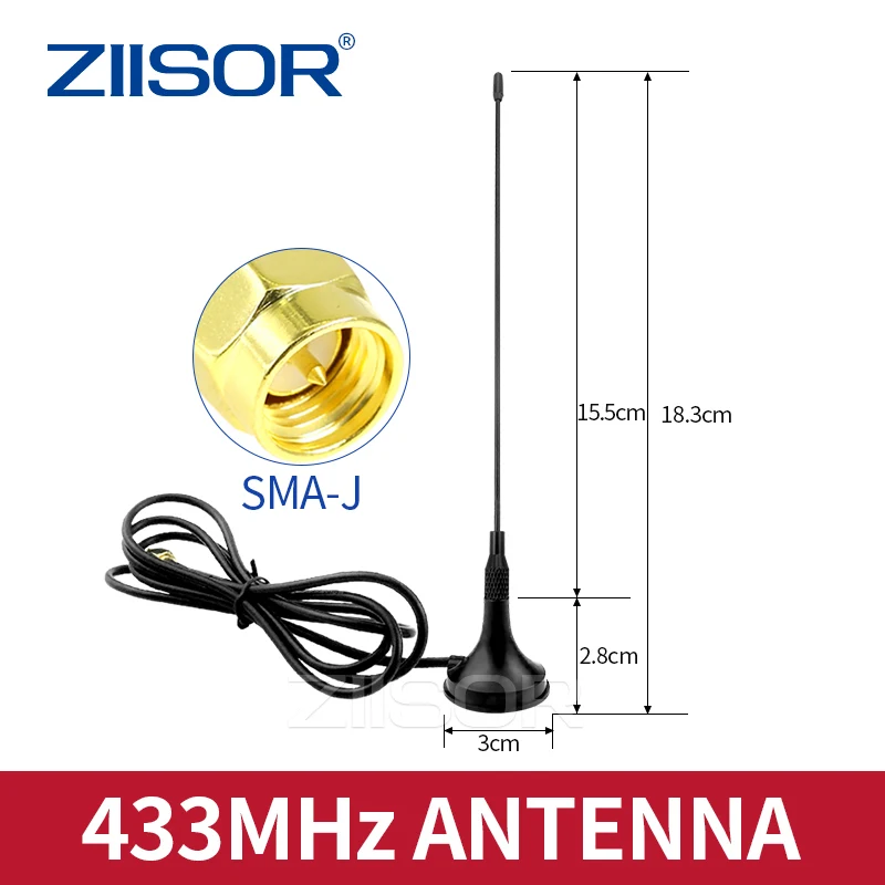 Antenna magnetica a frusta ad alto guadagno da 433MHz SMA maschio 433M modulo Wireless LoRa spettro diffuso WiFi omnidirezionale