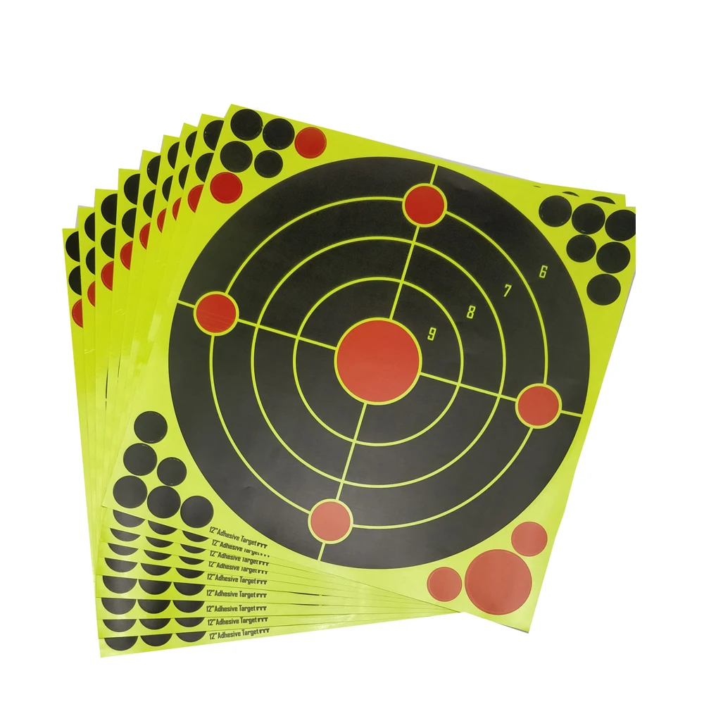 12 "X12" Tự Dính Splatter Splash & Phản Ứng (Màu Va Đập) chụp Hình Dán Các Mục Tiêu (Miền Trung Chấm Bi Đỏ + Tặng Túi Đeo Chéo) 10 Cái/gói