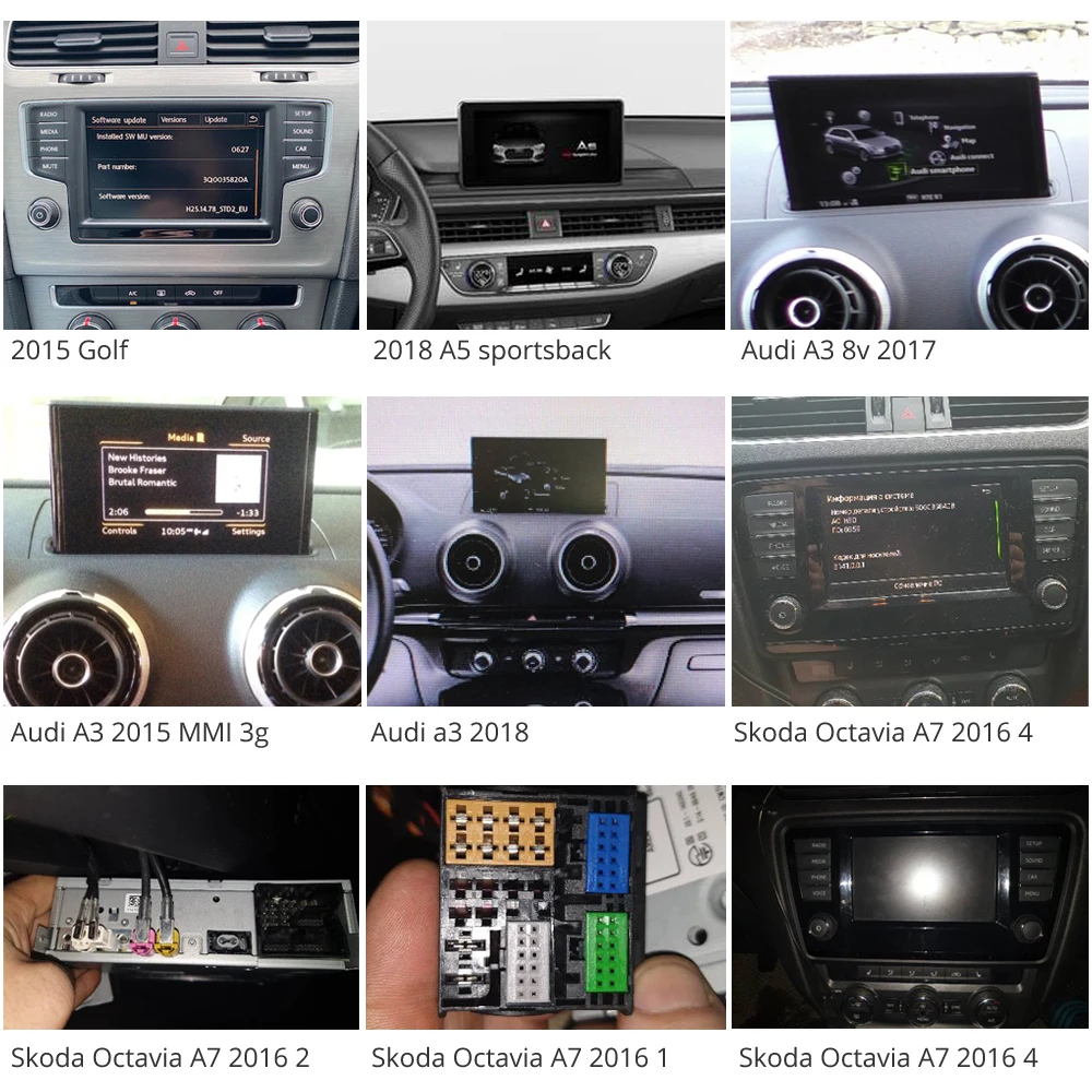 SINOSMART Xi Nhan CanBus Đảo Chiều Năng Động Quỹ Đạo Bãi Đậu Xe Máy Ảnh Cho Skoda Octavia Volkswagen Tiguan 187B 280 MQB PQ Audi A5 Q5 Q2