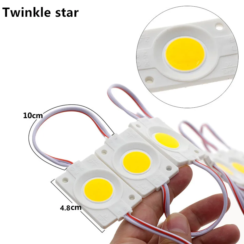 Módulo LED de 12V COB para publicidad, cartel de tienda con luz de fondo, impermeable IP65, blanco, rojo, verde, azul, amarillo, rosa, 10 piezas