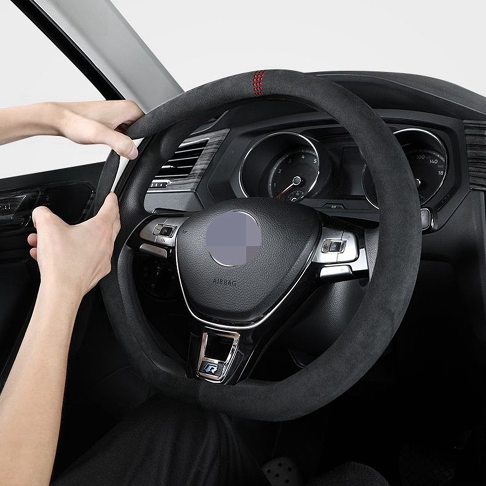Capa de couro de camurça para volante de carro, 38cm, resistente ao desgaste, para bmw e90 f01 f06 f10 f15 f16 f20 f21 f25 f26 f30 f32 f82 m3 g20 x5