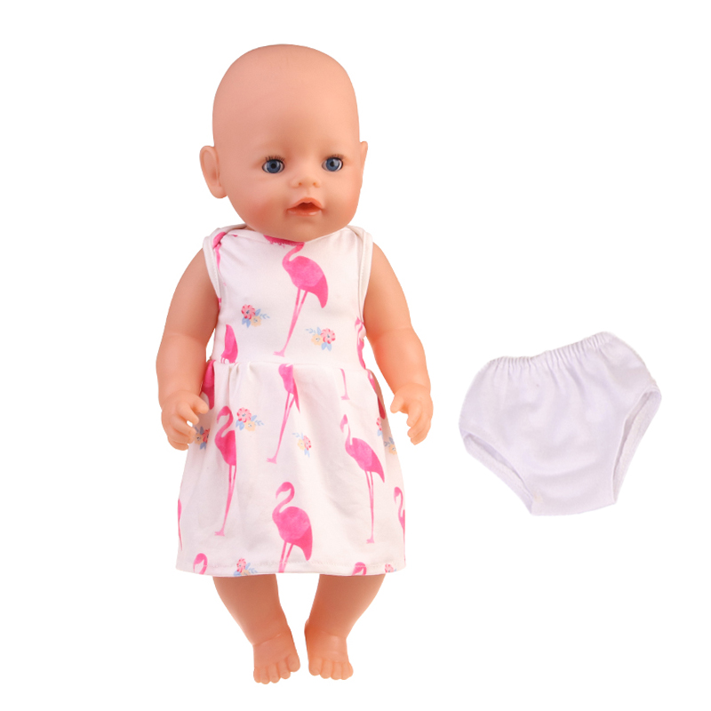 新しい 43 センチメートル生まれた赤ちゃん人形の服帽子ドレス 18 インチ 1/3 BJD 人形白靴下下着女の子のための