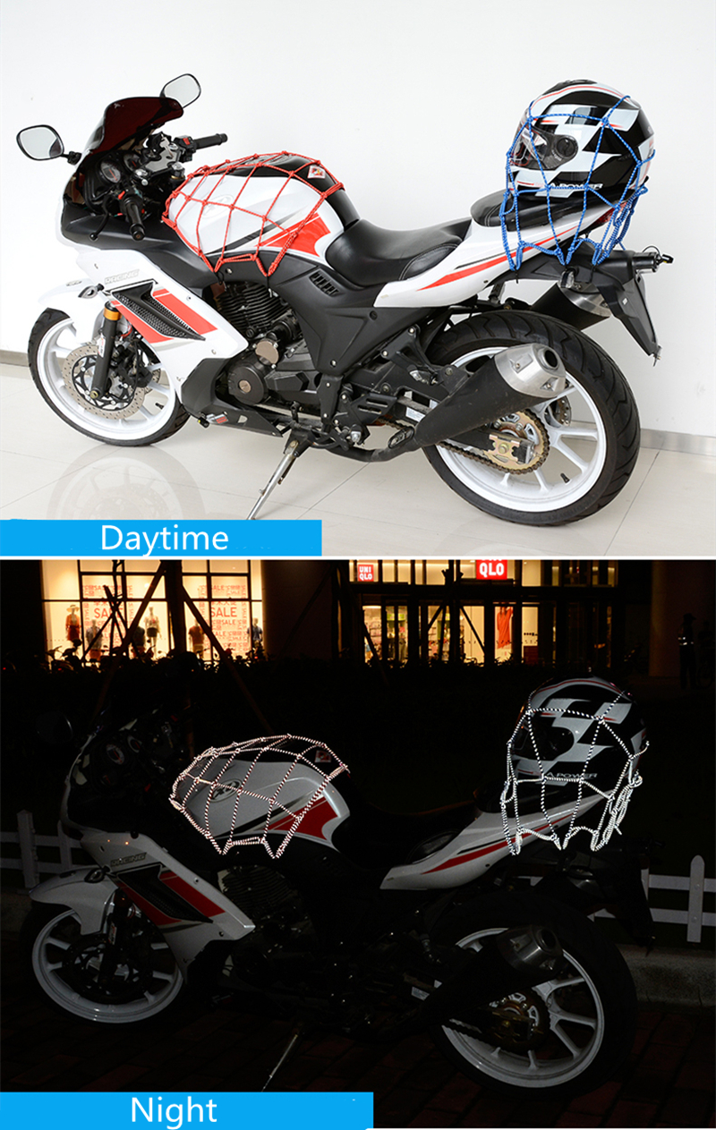 40x40cm Reflection Motorcycle Cargo Net Motorcycle ATV Luggage storage organizer Net