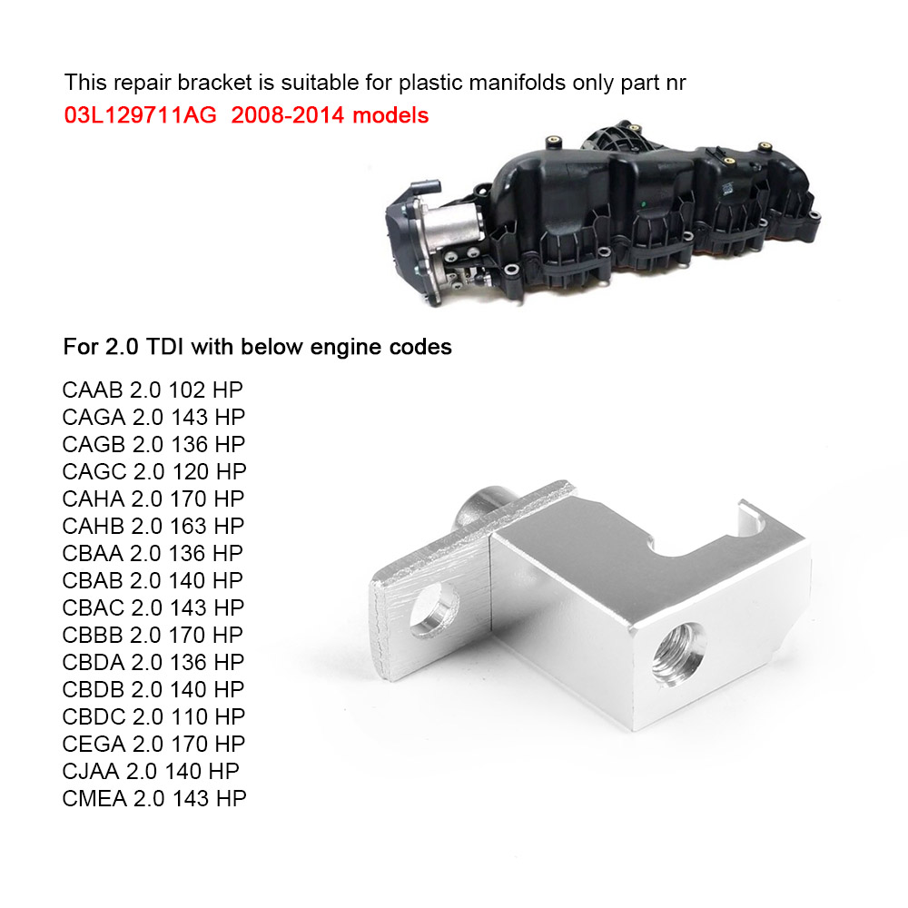 フォルクスワーゲン,シュコダシート2.0 TDI,プラスチックマニホールド03l129711ag用のp2015修理ブラケット