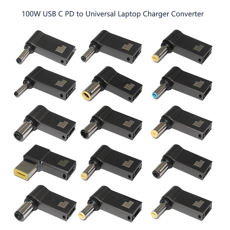 100W USB Loại C Dc Jack Kết Nối USB C Sang Đa Năng Laptop Điện Cắm Chuyển Đổi asus Dell Lenovo Xách Tay
