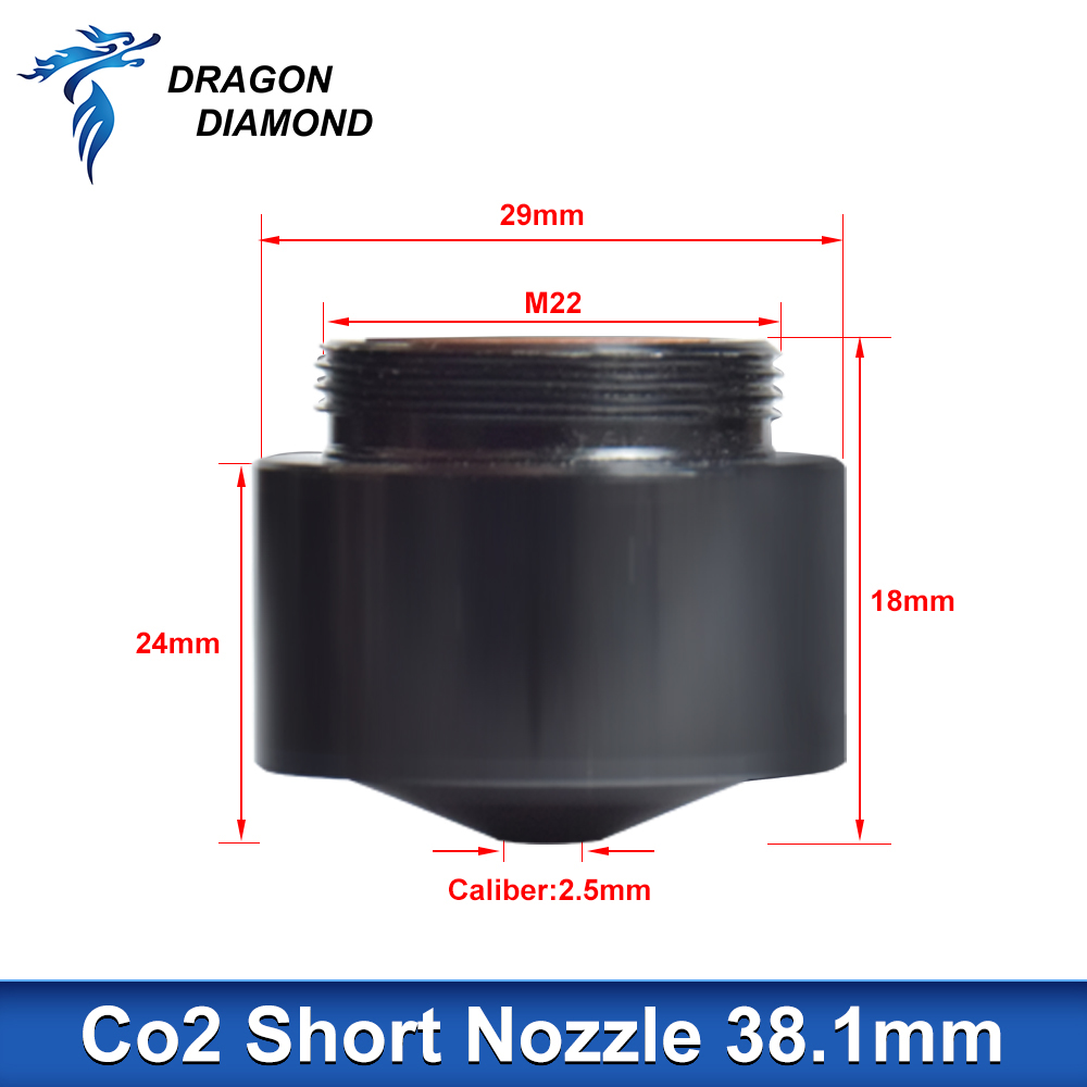 CO2 Laser Head Lens Tube+Air Nozzle Outer Diameter 25mm for Lens Dia.20 FL 38.1/50.8/63.5/101.6mm for CO2 Laser Cutting Machine