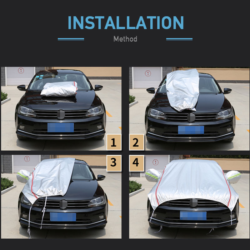 Universelle halbe Autoabdeckung, wasserdichte Außenabdeckung, Oxford, Sonne, Regen, UV-Schutz, staubdicht, schneesichere Karosserieabdeckung für SUV-Limousine