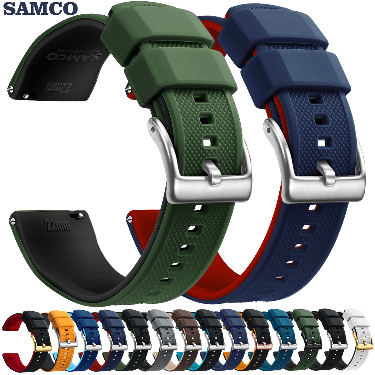Cinturino per orologio in Silicone Premium cinturino per orologio in gomma a sgancio rapido 18mm 20mm 22mm cinturino per orologio cinturino di ricambio per orologio