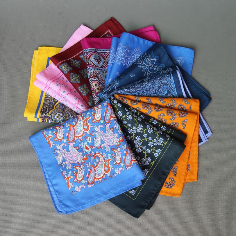 GUSLESON Nối Chấm Bi Họa Tiết Paisley Hoa Khăn Tay Lụa Nam Cổ Điển Thời Trang DỰ TIỆC CƯỚI Bỏ Túi Vuông Một Mặt In Hình