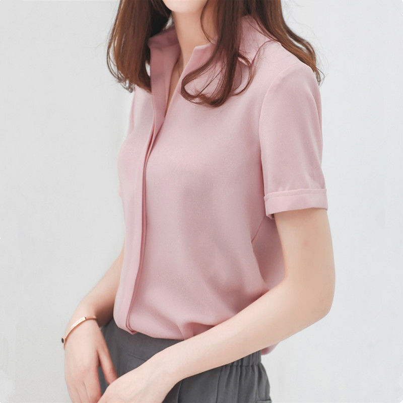 ビッグサイズ 3xl 、 4xl 、春/夏の女性のブラウス新ロングスリーブルーズ女性 V ネックシフォン無地シャツ