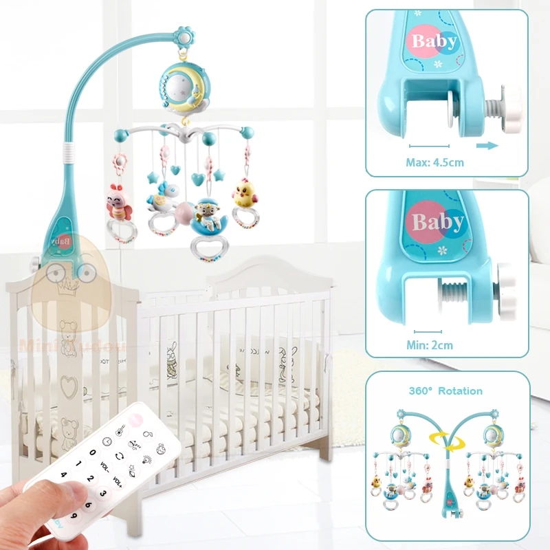 เด็กทารก Rattles ของเล่น 0-12 เดือนสําหรับทารกแรกเกิด Crib Bed Bell เด็กวัยหัดเดิน Rattles Carousel สําหรับ Cots เด็กของเล่นดนตรีของขวัญ