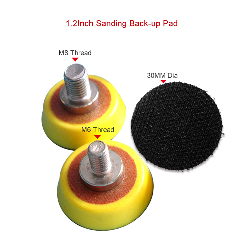 2 Stück 1 Zoll 25 mm Back-up-Schleifpad 2,35 mm Schaft oder M6-Gewinde 3 mm Schaft für Klett-Schleifscheiben für Dremel-Zubehör