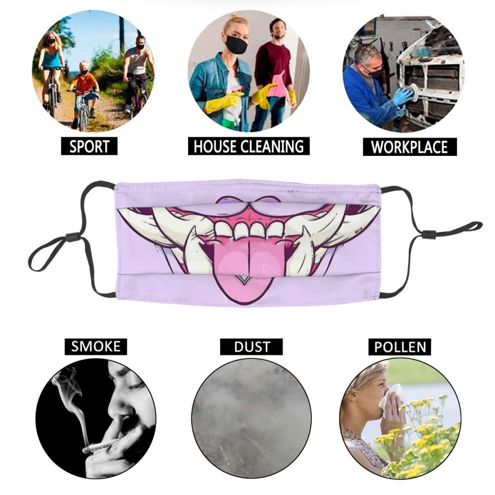 Vaporwave Ästhetische Visuelle Kunst Stil Internet Meme Retro Tuch Maske Süßen Zahn Oni Berry Einzigartige Mode Mascarilla Für Erwachsene