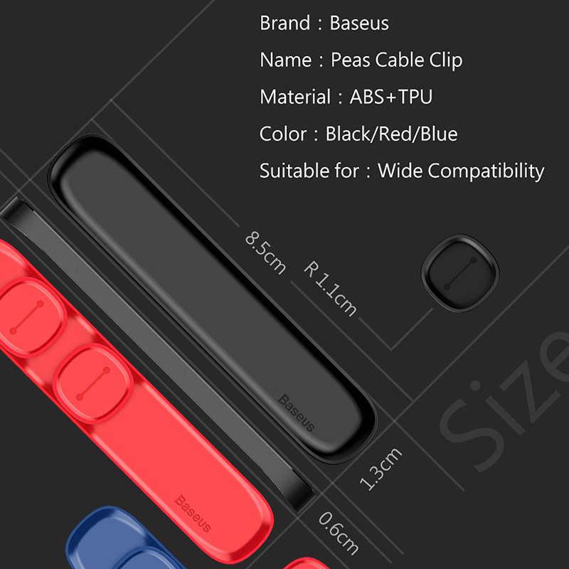 Baseus Từ Tấm Bảo Vệ Cáp Kẹp Máy Tính Để Bàn Ngăn Nắp Cáp Nhà Tổ Chức USB Sạc Cáp Giá Đỡ Quản Lý Cáp