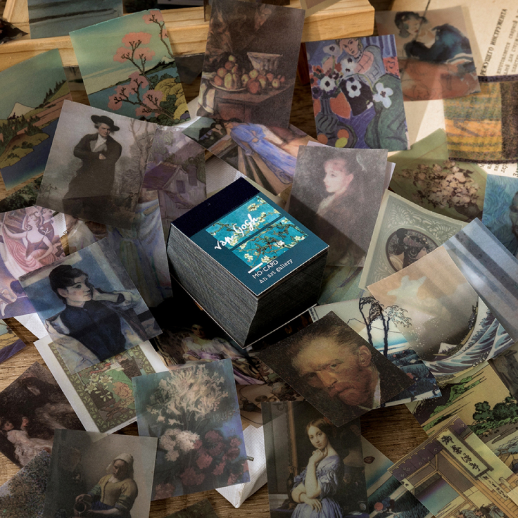 366 Stück Van Gogh Farbe Multi-Style Kraftpapierkarte Dekoratives Tagebuch Album DIY Scrapbook Buttermaterial Papier Retro LOMO