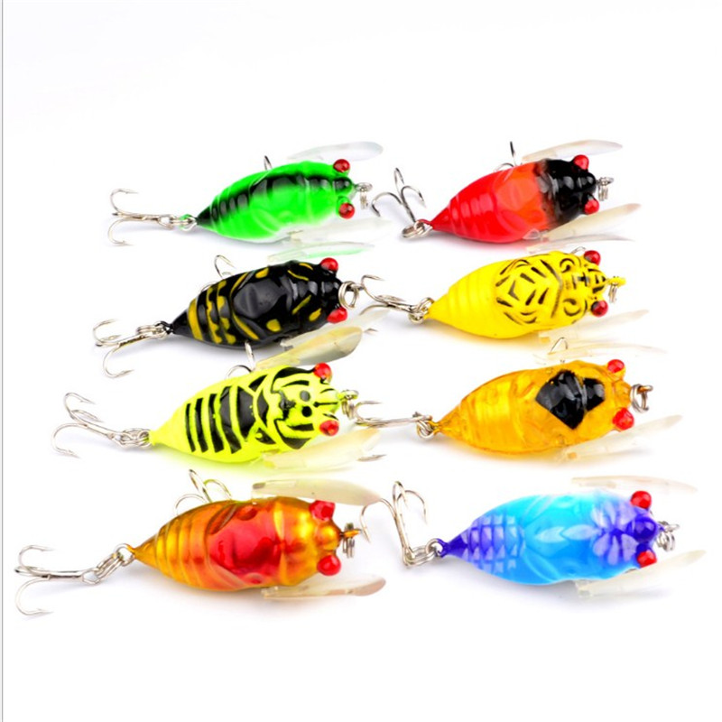 1 Uds simulación cigarra cebo falso duro señuelo de Pesca 5cm 6g Iscas biónicas Wobblers artificiales Crankbait Pesca insecto Pike aparejos