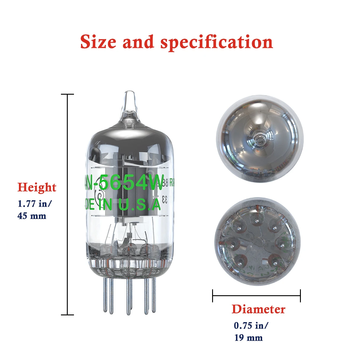 Fosi Âm Thanh 2 Chiếc 5654W Ống 7 Chân Nâng Cấp Cho 6AK5 6J1 6J1P EF95 Ghép Nối Ống Cho bộ Khuếch Đại Âm Thanh
