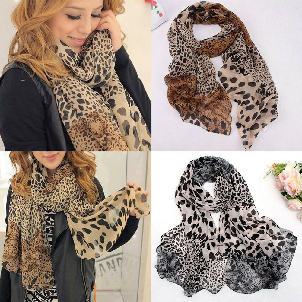 Bufanda de leopardo para mujer, pañuelo de seda suave, elegante, versión coreana, europeo y americano, nueva moda