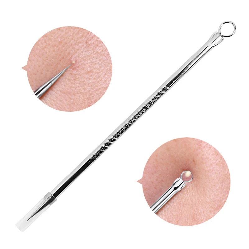 1 Cái Mụn Đầu Đen Comedone Cây Đẩy Mụn Blemish Hút Tẩy Thép Không Gỉ Kim Loại Bỏ Công Cụ Mặt Chăm Sóc Da Lỗ Chân Lông Bụi