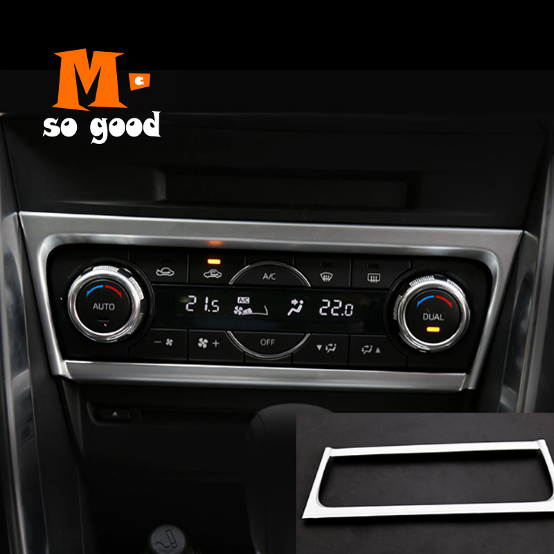 2013 2014 2015 2016 untuk Mazda 3 Axela Abs Chrome Mobil Ac Control Switch Panel Tombol Penutup Potong Garnish Bezel aksesoris Mobil