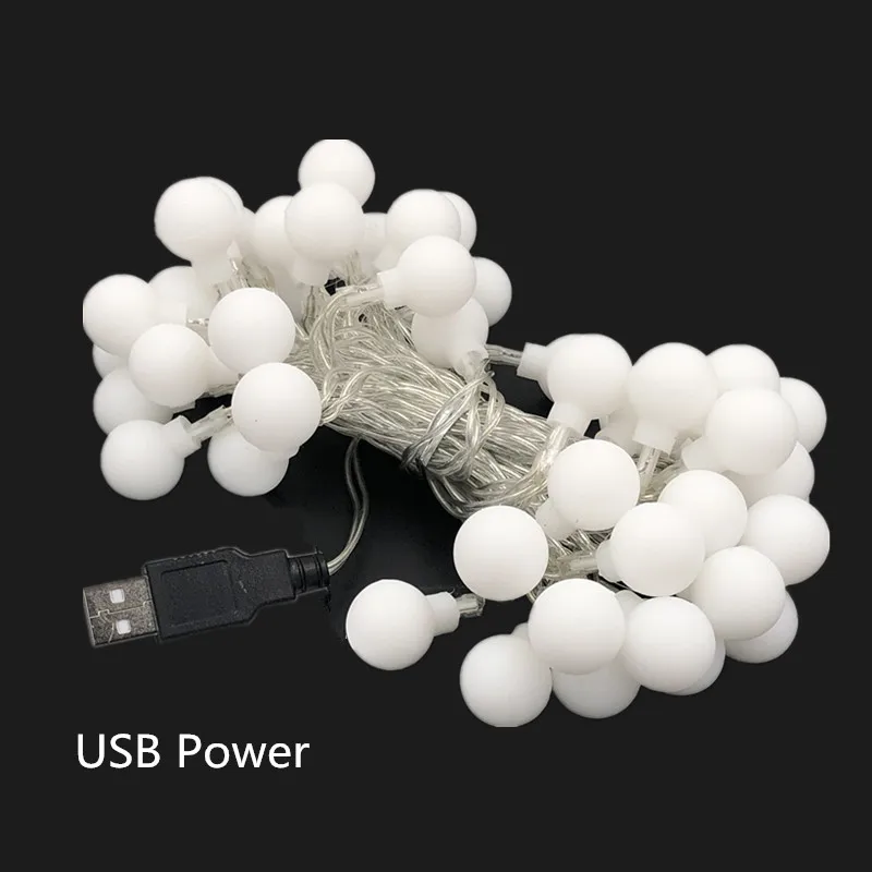10M ขนาดเล็ก Ball Fairy ไฟ Globe String ไฟ USB/แบตเตอรี่ดําเนินการสําหรับ Garden คริสต์มาสห้องนอนงานแต่งงาน Camping เต็นท์ตกแต่ง